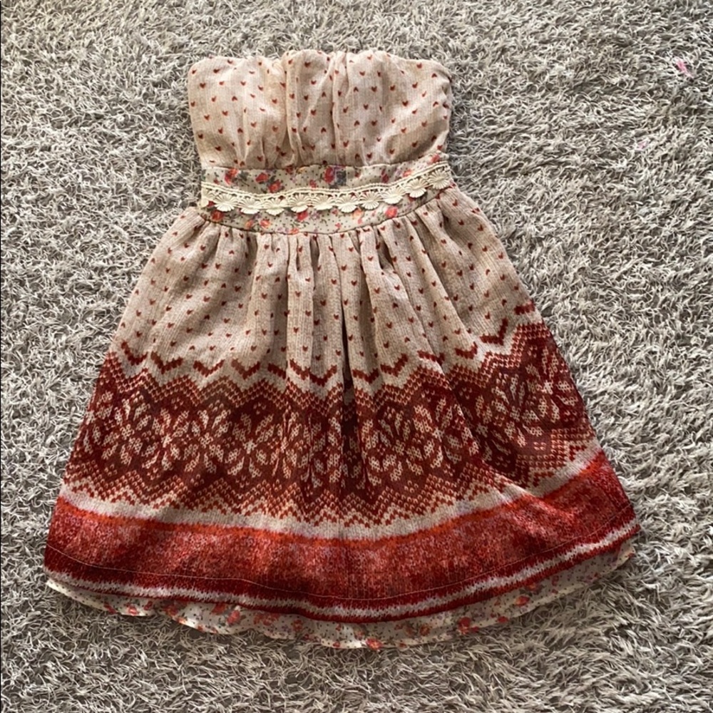 American Rag Strapless Floral lace fit and flare Dress